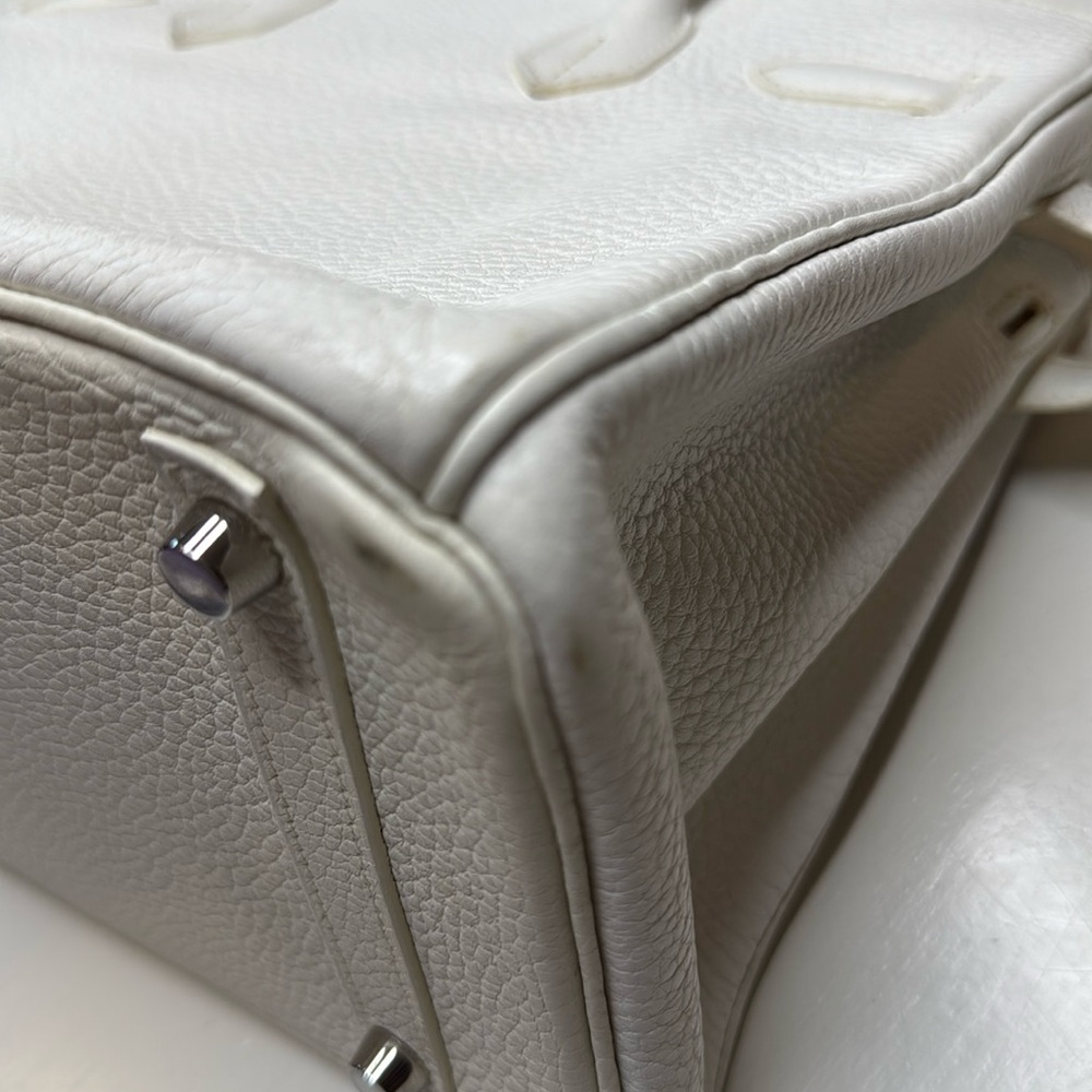 Hermès Birkin 30 in White Clemence Leather w/ Palladium hardware - Picture 12 of 17